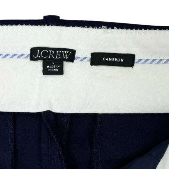 J Crew Women's Cameron Slim Leg Cropped Pant Size 2 Navy Blue Stretch - Picture 5 of 15